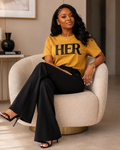 HER. — Satin Appliqué Embroidered Tee