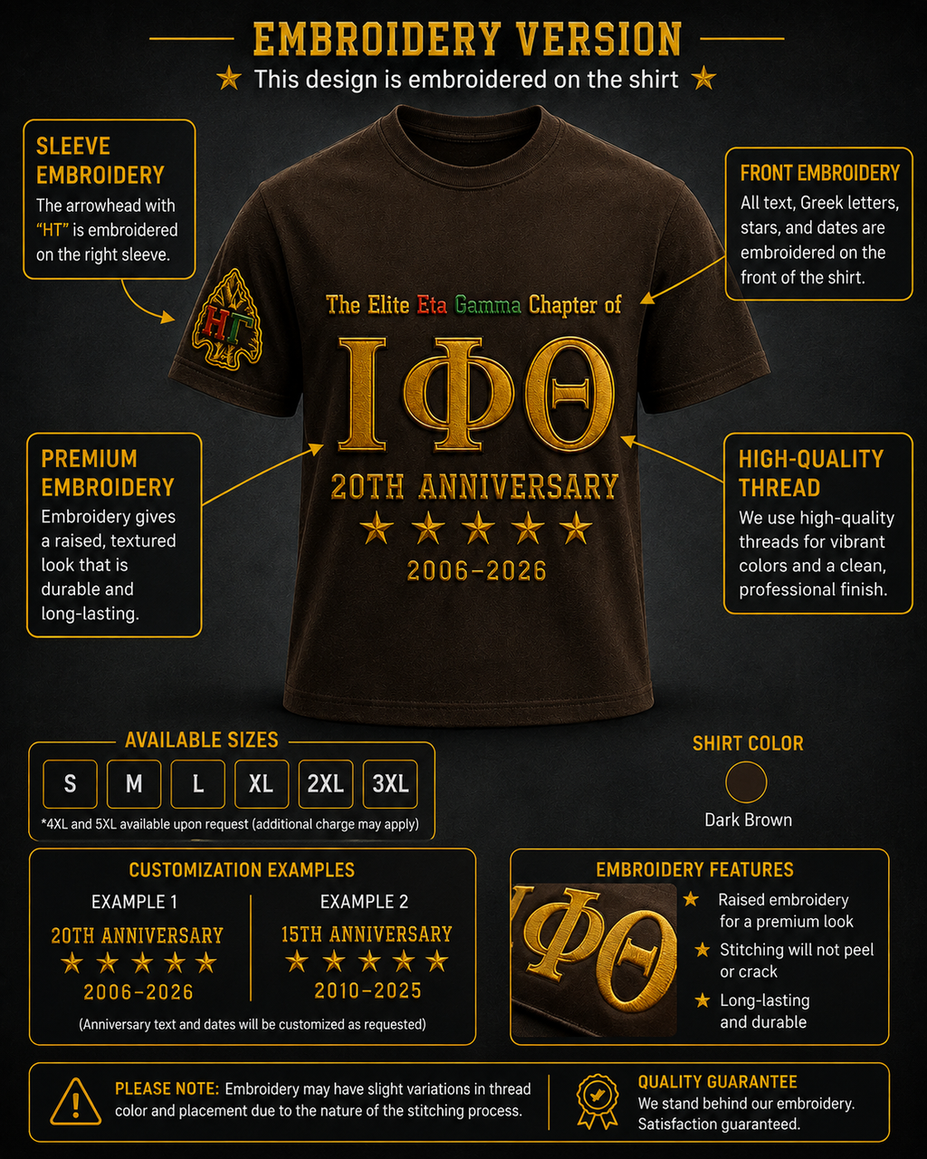 Elite Eta Gamma 20th Anniversary Custom Tee