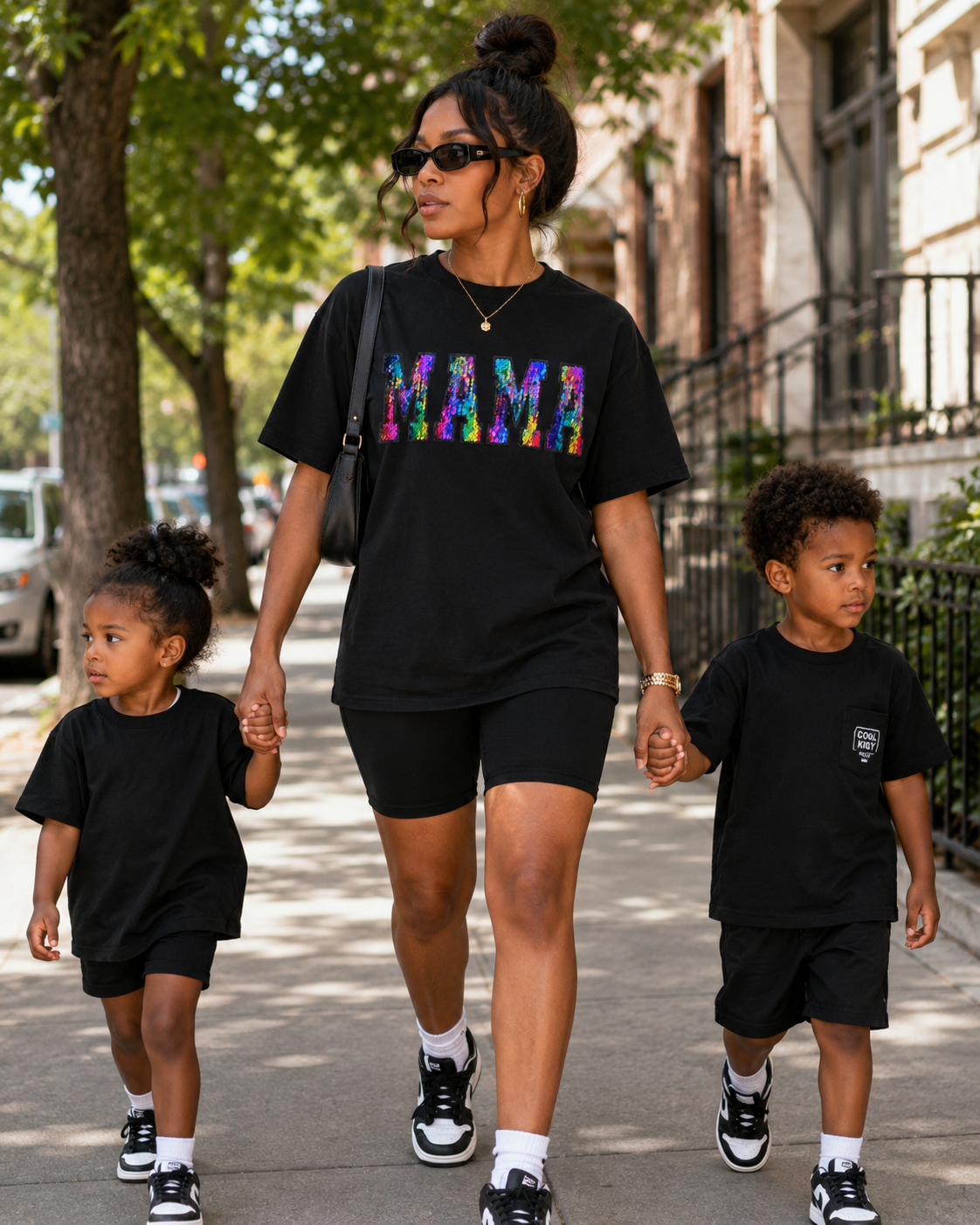 MAMA -Embroidered Sequin Tee
