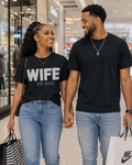 Customizable "WIFE" Glitter & Embroidered Tee