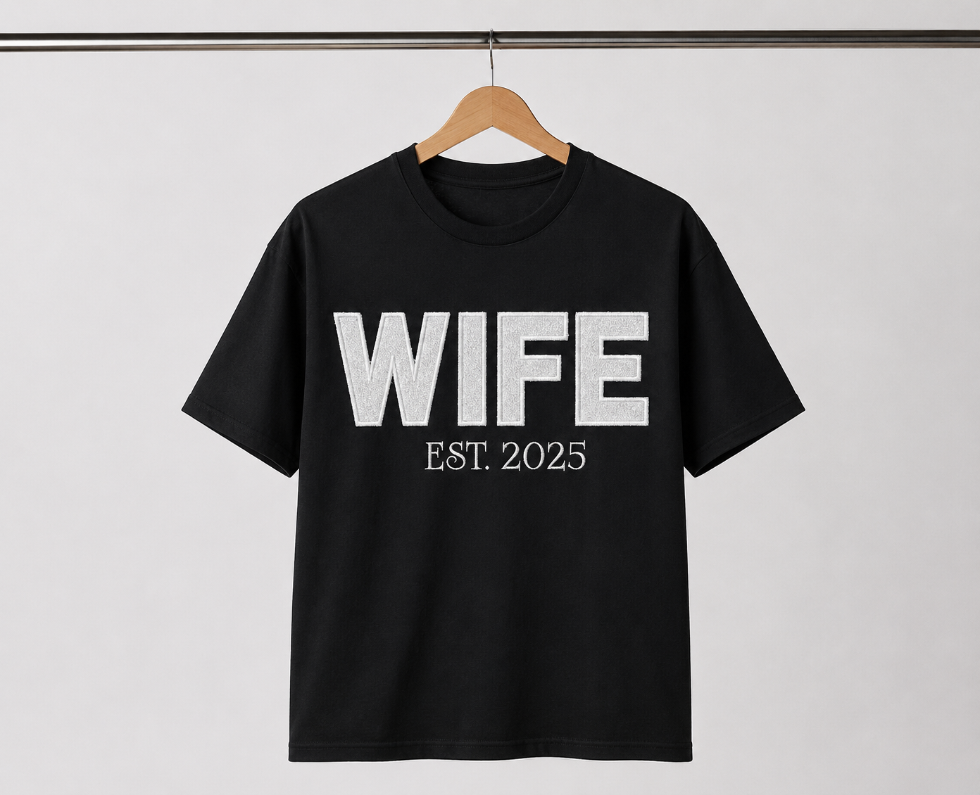 Customizable "WIFE" Glitter & Embroidered Tee